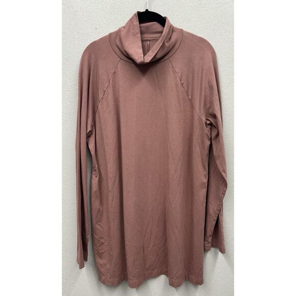 J Jill Luxe Supima Everyday Turtleneck Top Large Mauve Cotton Modal Stretch - Picture 2 of 4